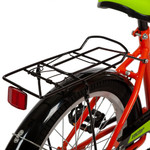 Велосипед NOVATRACK 20" VECTOR оранжевый, защита А-тип, тормоз нож., крылья и багажник чёрн.