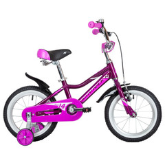 Велосипед NOVATRACK 14" NOVARA алюм., фиолетовый, пер.руч., зад.нож. тормоз, короткие крылья, полная