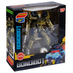 Трансформер робот-джип военный, 2в1 BONDIBOT Bondibon, ВОХ 22х23,3х9 см, цвет зелёный.