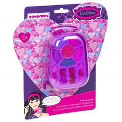 Набор детской декор. косметики Bondibon Eva Moda, CRD; косметичка-чемоданчик 9,5х13,5х5 см, тени для век 6 оттенков (4,9г), помада 2 оттенка (1,8г), аппликатор 2 шт.,арт. 77033.