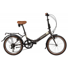 Велосипед NOVATRACK 20" складной, AURORA, коричневый, Shimano 6 speed, TY21/TS38/SG-6SI