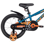Велосипед NOVATRACK 16" EXTREME алюм., бирюзовый, полная защ.цепи, V-brake, короткие крылья, полная