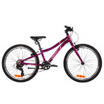 Велосипед NOVATRACK 24" NOVARA алюм.рама 10", фиолетовый, 6 скор,TY300/TS38/TZ500, V-Brake, жёсткая