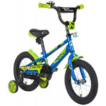 Велосипед NOVATRACK 14", EXTREME, синий, полная защита цепи,  тормоз нож, короткие крылья, нет багаж
