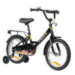 Велосипед FOXX 14" SIMPLE чёрный, сталь, тормоз нож, крылья, багажник, полная защ.цепи