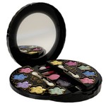 Набор детской декор. косметики Bondibon Eva Moda, BOX 24х18,5х5 см; лак для ногтей 2 оттенка (10г), косметичка-круг, 2х-уровневая, раздвижная, с зеркальцем: тени для век 10 оттенков (7г), тени 2 оттенка (1,6г), блеск для губ 3 оттенка (3,2г), помада 3 отт
