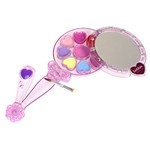 Набор детской декор. косметики Bondibon Eva Moda,  CDR 30,5*18*3 см; косметичка-зеркальце с ручкой, раздвижная: 1 аппликатор-кисточка, блеск для губ 3 оттенка (1,8г), тени для век 6 оттенков (3,6г); арт.70533I.