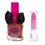 Набор детской декор., косметики Bondibon Eva Moda, CRD 10х1,5х22 см; помада -1шт.(1,5г) / лак для ногтей c глиттером-1шт.(6,5мл),арт.J-315.