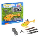 Вертолёт с запускающим устройством, Bondibon "Властелин неба", серия "Наше Лето", оранжевый, CRD 30x29 см, арт. 160374.