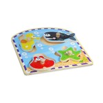 Игр. дерев. Bondibon, рамка-вкладыш МОРСКИЕ ЖИВОТНЫЕ