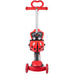 Самокат Novatrack Disco-kids Saddle PRO для детей, трансформер, свет.колеса PU 120*90мм, красный